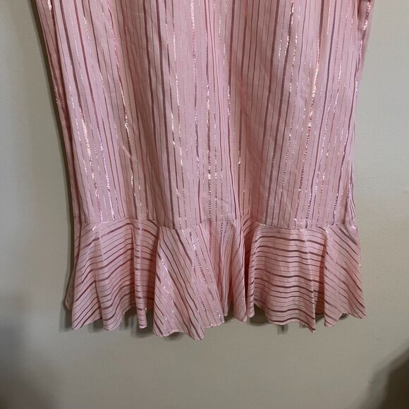 Anna Cate pink peach Veronica Metallic Rose Gold mini dress S Coquette Romance - Picture 4 of 9